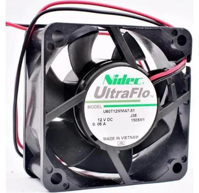 Alt view image 3 of 3 - U60T12MMA7-51 60mm fan 6cm 6025 60x60cx25mm DC12V 0.06A quiet cooling fan for power supply