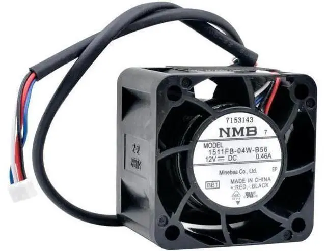 Main image of 1511FB-04W-B56 4cm 40mm fan 40x40x28mm DC12V 0.46A 4pin double ball bearing cooling fan for server power supply