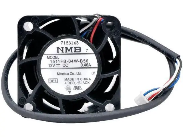 Alt view image 6 of 7 - 1511FB-04W-B56 4cm 40mm fan 40x40x28mm DC12V 0.46A 4pin double ball bearing cooling fan for server power supply