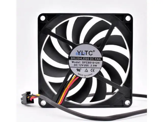 Alt view image 2 of 5 - DFC801012H 8cm 80mm fan 80x80x10mm DC12V 2.9W 3 wires for the cooling fan of the chassis power inverter