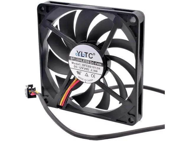 Alt view image 4 of 5 - DFC801012H 8cm 80mm fan 80x80x10mm DC12V 2.9W 3 wires for the cooling fan of the chassis power inverter