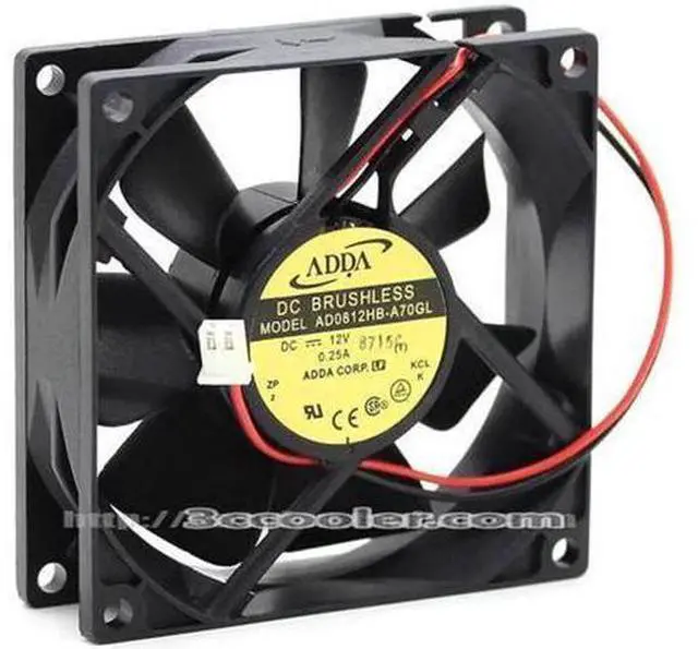 Main image of for Adda 80*25MM AD0812HB-A70GL DC12V 0.25A 2 Wires 2 Pins 8CM Case Fan Cooling fan