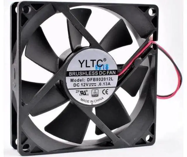 Alt view image 3 of 4 - DFB802012L 8cm 80mm fan 80x80x20mm DC12V 0.13A 2pin 2 ball bearings Silent cooling fan suitable for chassis power inverter