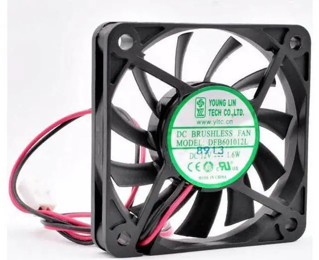 Main image of DFB601012L 6cm 60mm fan 60x60x10mm DC12V 1.6W 2pin 2 ball bearings suitable for chassis power charger cooling fan