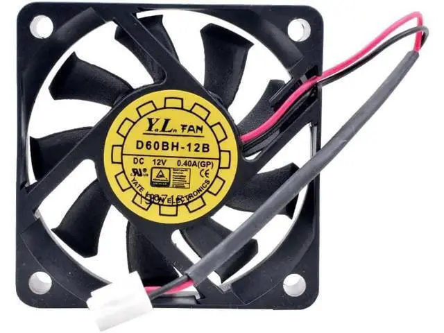 Alt view image 4 of 5 - D60BH-12B 6cm 60mm fan 60x60x15mm 6015 DC12V 0.40A Double ball bearing for power cooling fan