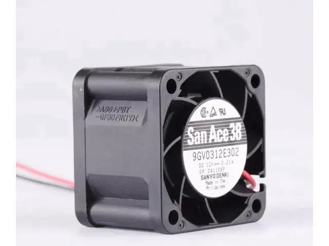 Alt view image 4 of 4 - 9GV0312E302 40mm fan 40x40x28mm 4028 DC12V 0.21A 2-line server power cooling fan