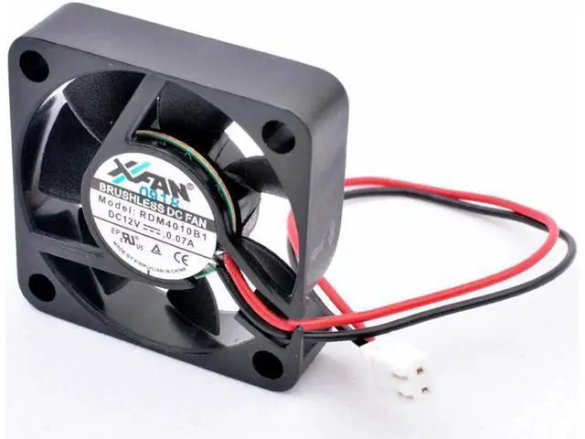 Alt view image 3 of 4 - RDM4010B1 4cm 40mm fan 40x40x10mm DC12V 0.07A Double ball bearing 2 wires Quiet small cooling fan