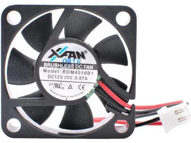 Alt view image 4 of 4 - RDM4010B1 4cm 40mm fan 40x40x10mm DC12V 0.07A Double ball bearing 2 wires Quiet small cooling fan