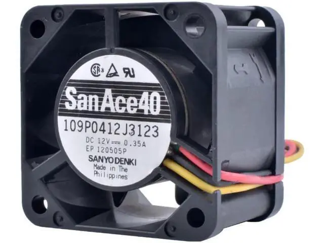 Alt view image 3 of 5 - 109P0412J3123 4cm 4028 40mm fan 12V 0.35A Double Ball Bearing Server Frequency Converter Cooling Fan