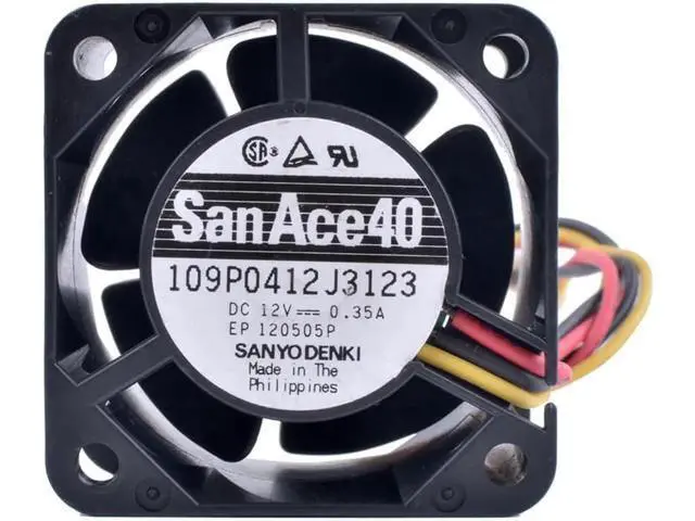 Alt view image 4 of 5 - 109P0412J3123 4cm 4028 40mm fan 12V 0.35A Double Ball Bearing Server Frequency Converter Cooling Fan