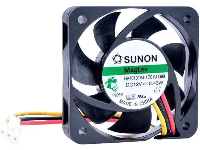Alt view image 4 of 5 - HA40101V4-1D01U-G99 4cm 40mm fan 40x40x10mm DC12V 0.43W 3 lines magnetic suspension ultra-quiet micro cooling fan