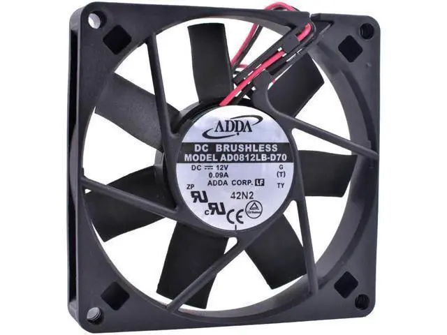 Alt view image 3 of 4 - AD0812LB-D70 8cm 80mm fan 8015 80x80x15mm 12V 0.09A Double ball bearing quiet cooling fan