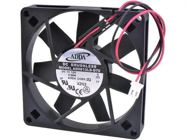 Alt view image 2 of 4 - AD0812LB-D70 8cm 80mm fan 8015 80x80x15mm 12V 0.09A Double ball bearing quiet cooling fan