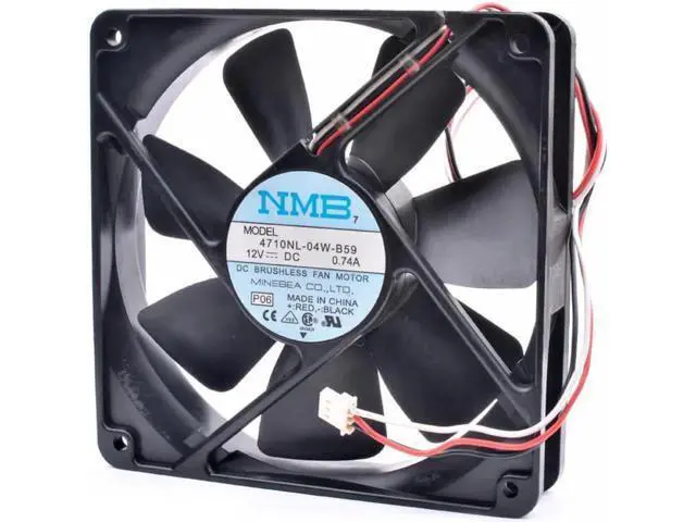 Alt view image 4 of 5 - 4710NL-04W-B59 12cm 12025 120x120x25mm 120mm fan DC12V 0.74A chassis server 3 line cooling fan