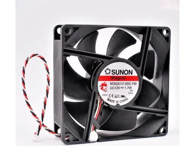 Alt view image 2 of 4 - ME80251V1-000C-F99 8cm 80mm fan 80x80x25mm DC12V 1.7W 3 lines projector case cooling fan