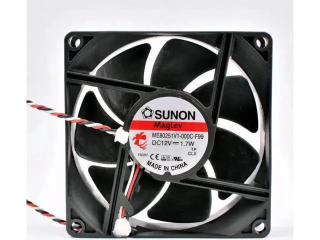 Alt view image 4 of 4 - ME80251V1-000C-F99 8cm 80mm fan 80x80x25mm DC12V 1.7W 3 lines projector case cooling fan