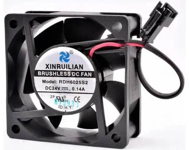 Alt view image 3 of 4 - RDH6025S2 6cm 60mm fan 60x60x25mm DC24V 0.14A 2 wires 2 ball bearings for the cooling fan of the inverter