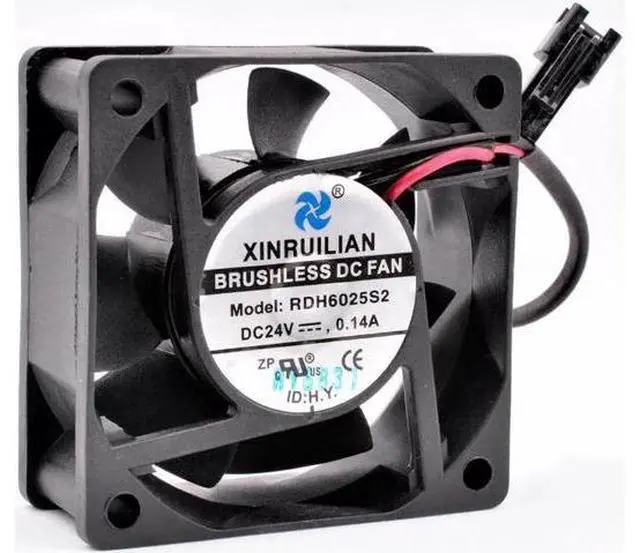 Alt view image 4 of 4 - RDH6025S2 6cm 60mm fan 60x60x25mm DC24V 0.14A 2 wires 2 ball bearings for the cooling fan of the inverter