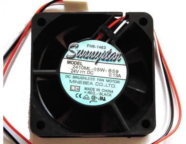Main image of for DC Square Cooler of NMB 6025 2410ML-05W-B59 L04 with 24V 0.13A 3-Wires 3 Pins case fan inverter converter fan