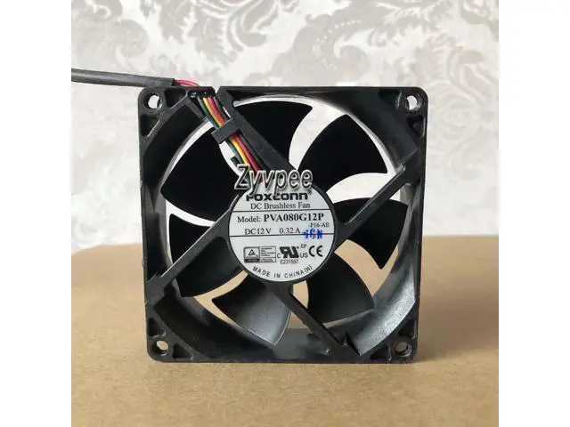 Alt view image 2 of 3 - for 80mm Case Fan PVA080G12P FOXCONN 12V 0.32A 4 Wires 8CM Cooling Fan