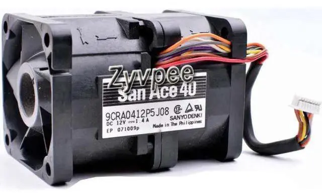 Alt view image 4 of 5 - for 40mm Server Cooling San Ace40 9CRA0412P5J08 4cm 4056 12V 1.4A 8 wires 8 pins Cooling Fan