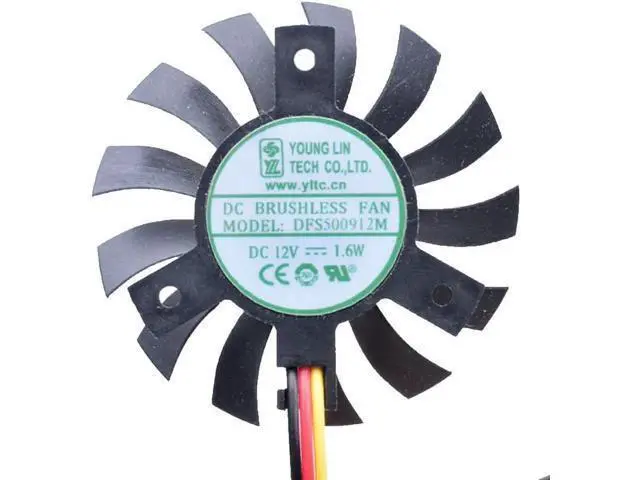 Alt view image 4 of 4 - DFS500912M 12V 1.6W diameter 45mm hole distance 27mm industrial computer router heat sink graphics card cooling fan
