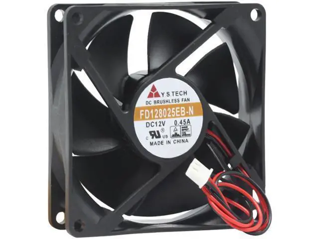 Alt view image 5 of 5 - for 80MM Power CPU Cooling FD128025EB-N 12V 0.45A 2 Wires 2 Pins Case Fan 80*25mm