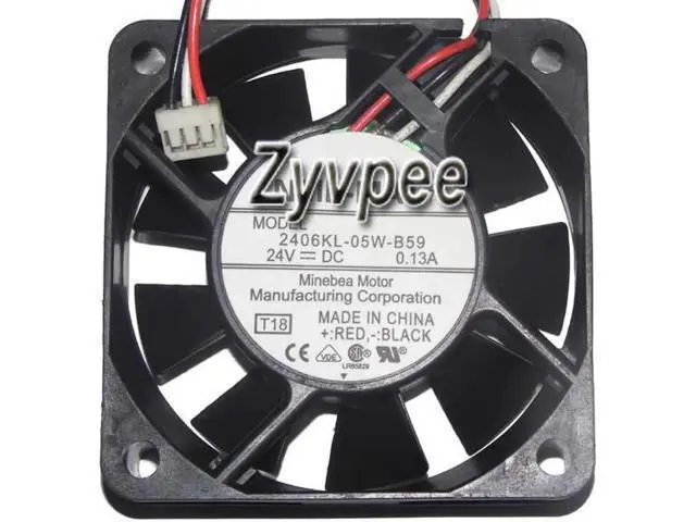 Alt view image 3 of 3 - for 6CM 6015 T18 DC24V 0.13A 3 Wires 3 Pins 6CM CPU Cooling Fan
