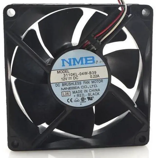 Main image of for 80MM CPU Cooling NMB 8025 3110KL-04W-B39 12V 0.22A 3 Wires Axial Fan