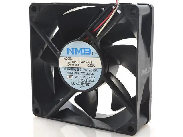 Alt view image 3 of 4 - for 80MM CPU Cooling NMB 8025 3110KL-04W-B39 12V 0.22A 3 Wires Axial Fan