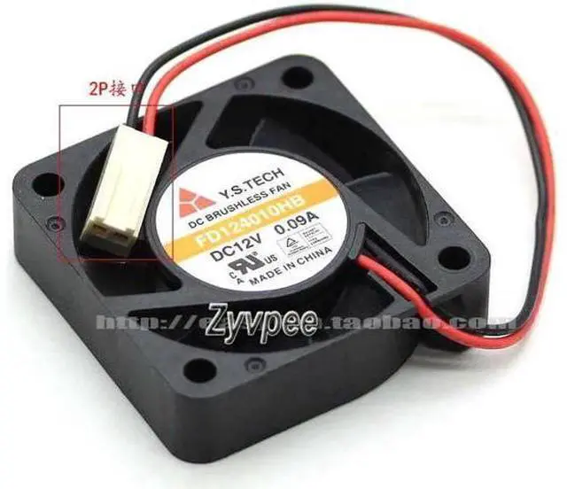 Alt view image 3 of 4 - for 40MM Case Cooling FD124010HB 4010 12V 0.09A 2 Wires 2 Pins CPU Balls Bearing Fan 40*10mm