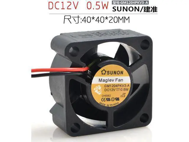 Alt view image 2 of 5 - for 40MM DC PC Cooling GM1204PKV3-A 12V 0.5W 2 Wires CPU Case Fan 40*20MM