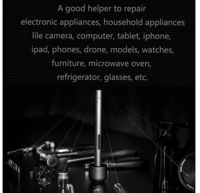 Alt view image 7 of 7 - Mini Cordless Electric Screwdriver Set, Rechargeable Precision Screwdriver with 3 LED Lights, 56 Magnetic Screw Bits, USB Charging Cable and Magnetizer for Electronics Repair