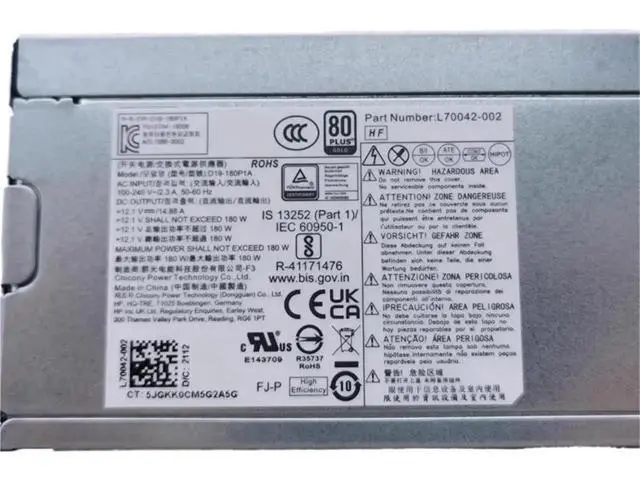 Alt view image 2 of 4 - 180W Power Supply for HP 280 Pro G3 MT, Replacement for L70042-002 L70042-004 PCK017 D19-180P1A