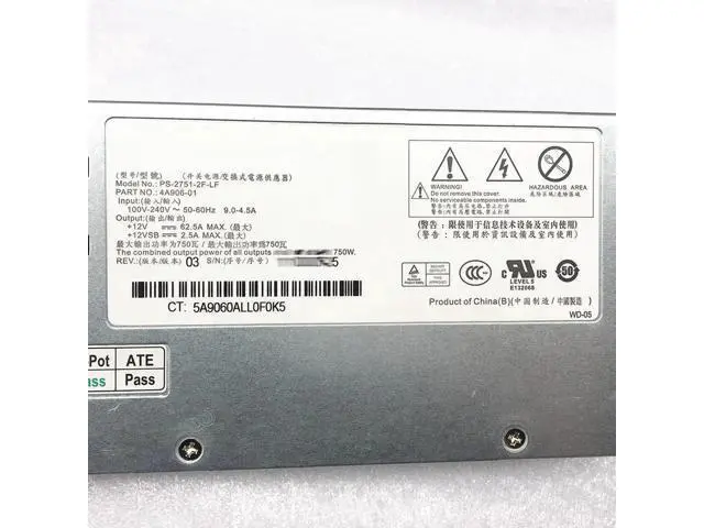 Alt view image 2 of 6 - 750W Server Power Supply for R520G7 RH2285, Replacement for PS-2751-2F-LF PS-2751-1F-LF, Fully Tested