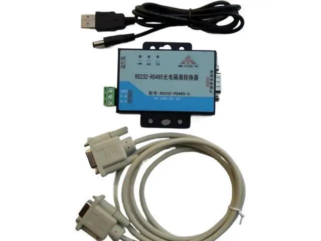 Alt view image 2 of 3 - RS232 to RS485 Data Converter, Optical Isolation, USB 5V Power Supply, with USB Power Cable & RS232 Cable