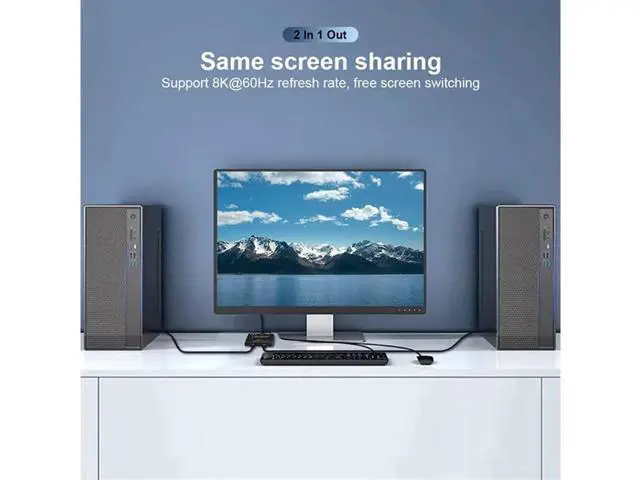 Alt view image 6 of 7 - USB-C Bi-Directional KVM Switch, 8K@60Hz 10Gbps Type C Two-Way Switch Splitter Converter, 2 Computers 2 Monitors USB-C KVM Selector Hub for Docking Station