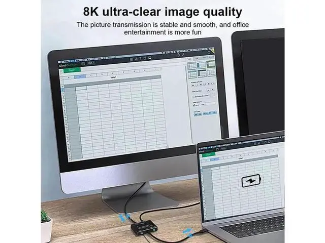 Alt view image 7 of 7 - USB-C Bi-Directional KVM Switch, 8K@60Hz 10Gbps Type C Two-Way Switch Splitter Converter, 2 Computers 2 Monitors USB-C KVM Selector Hub for Docking Station