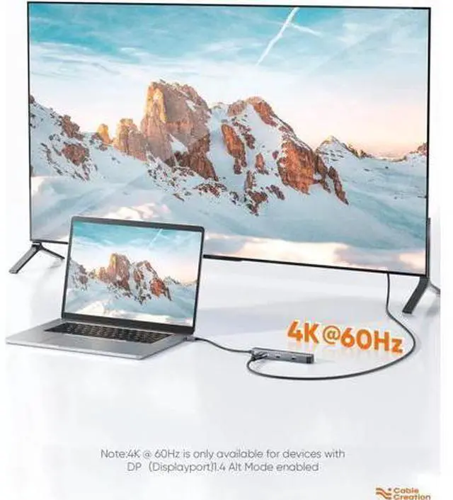 Alt view image 4 of 7 - USB C Hub Multiport Adapter, CableCreation 7-in-1 USB-C Hub with 4K 60Hz HDMI, 100W PD, USB-C and 2 USB 3.0 5Gbps Data Ports, SD/TF Card Slots for Steam Deck, MacBook Pro/Air, iPad Pro, Pixelbook, XPS