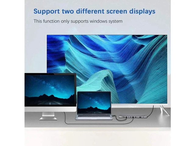Alt view image 3 of 7 - 11 in 1 USB Type-C Hub to 4K HDMI VGA, Laptop Docking Station with 87W PD, Compatible with MacBook Pro, iPad, Samsung DeX
