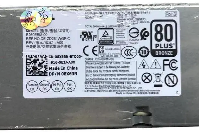 Alt view image 2 of 3 - 260W 6+4 Pin Power Supply for Dell 3060 5060 7060, Replacement for L260EBM-00 H7X3F 0H7X3F 52CKC 3YNRJ 8X63N 1Pack