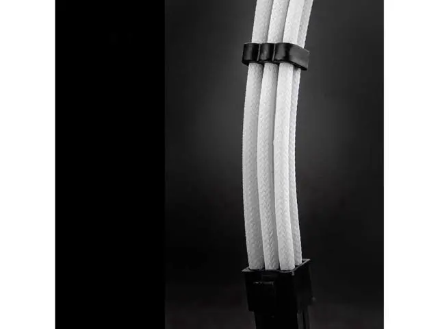 Alt view image 5 of 6 - White Custom Sleeved PSU Extension Cable Kit, 18AWG ATX/EPS/8-Pin & 6-Pin PCI-E Mod Power Supply Cables, Premium Braided Extension Set for PC Custom Modding