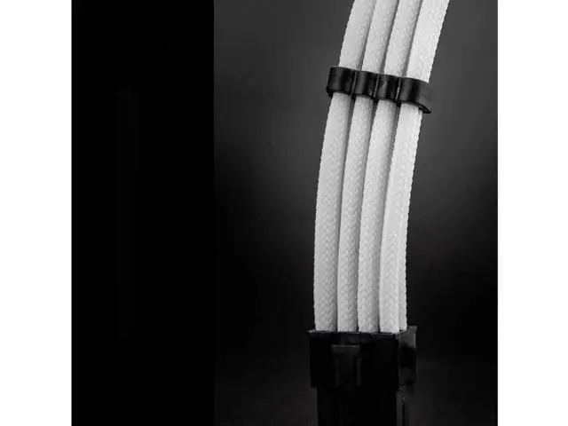 Alt view image 4 of 6 - White Custom Sleeved PSU Extension Cable Kit, 18AWG ATX/EPS/8-Pin & 6-Pin PCI-E Mod Power Supply Cables, Premium Braided Extension Set for PC Custom Modding