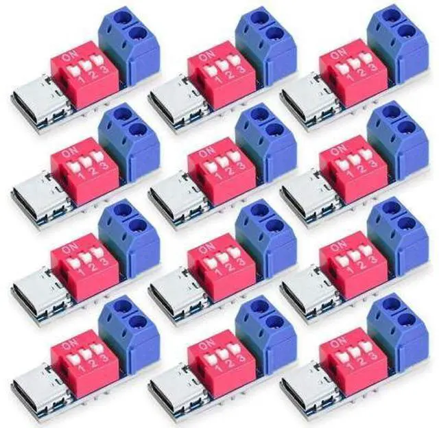 Main image of 12PCS USB Type-C PD Fast Charging Trigger Board, 5-20V Adjustable 100W PD Voltage Test Module, PD Power Supply Connector Controller Board Accessories