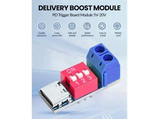 Alt view image 2 of 7 - 12PCS USB Type-C PD Fast Charging Trigger Board, 5-20V Adjustable 100W PD Voltage Test Module, PD Power Supply Connector Controller Board Accessories
