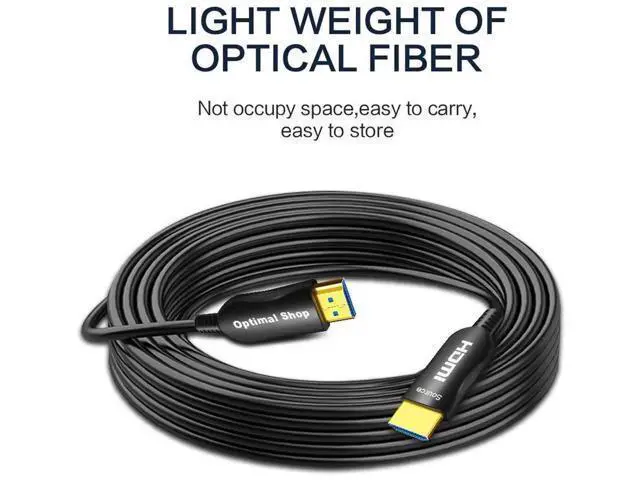 Alt view image 2 of 7 - 4K Fiber Optic HDMI Cable 50Ft 15m, HDMI 2.0 18Gbps High Speed Cord, 4K@60Hz HDR Dolby Vision ARC 3D HDCP2.2 Slim Flexible Wire