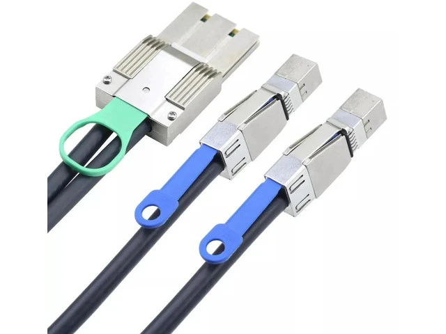 Alt view image 2 of 5 - Mini SAS HD SFF-8088 68Pin Male to 2 Port SFF-8644 36Pin Male Adapter Cable, 2M