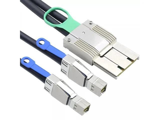 Alt view image 3 of 5 - Mini SAS HD SFF-8088 68Pin Male to 2 Port SFF-8644 36Pin Male Adapter Cable, 2M