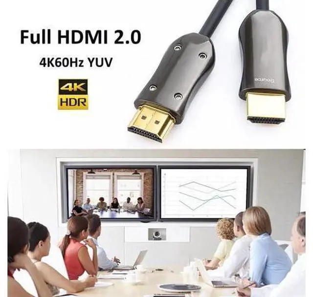 Alt view image 2 of 7 - Ultra Slim 100Ft/31M Fiber Optic HDMI 2.0 Cable 18Gbps High Speed 4K@60Hz for Projector, Laptop, PC, Monitor, TV, Camera
