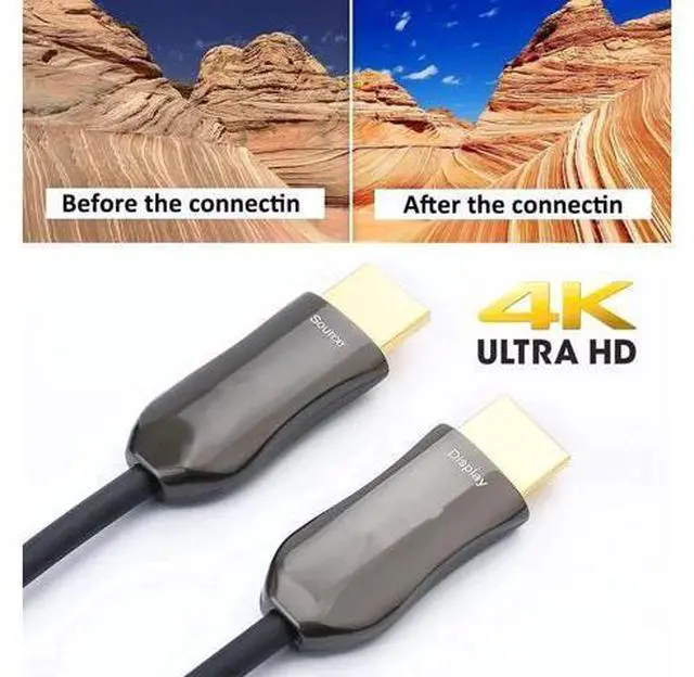 Alt view image 7 of 7 - Ultra Slim 100Ft/31M Fiber Optic HDMI 2.0 Cable 18Gbps High Speed 4K@60Hz for Projector, Laptop, PC, Monitor, TV, Camera